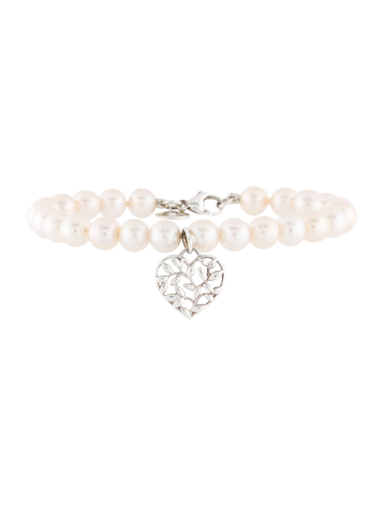 Tiffany & Co. Olive Leaf Pearl Heart Bracelet